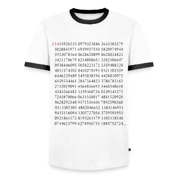 The First 500 Digits Of the Circle Number Pi 3.14 Math - Men's Ringer Shirt - white/black - Front - AI Model Female 172 light (172cm) & AI Model Male 178 dark (178cm)