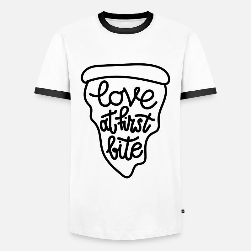 Pizza - Men's Ringer Shirt - white/black