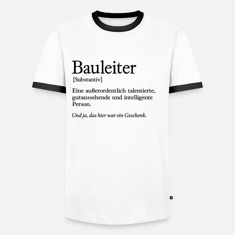 Bauleiter Baustelle Handwerker Bauleitung - Männer Kontrast-T-Shirt - Weiß/Schwarz