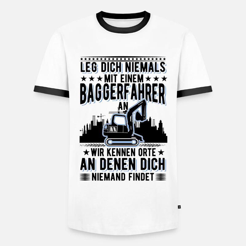 Baggerführer Bagger Baggerfahrer - Männer Kontrast-T-Shirt - Weiß/Schwarz