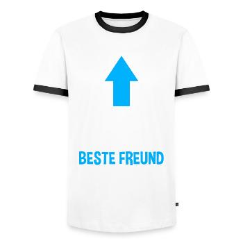 Bester Freund - Männer Kontrast-T-Shirt - Weiß/Schwarz - Vorne - AI Model Female 172 light (172cm) & AI Model Male 178 dark (178cm)