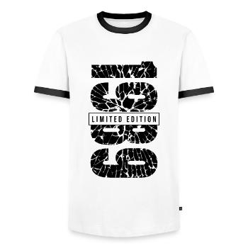 1989 Limited Edition Geburtsjahr 1989 Grunge Deko - Männer Kontrast-T-Shirt - Weiß/Schwarz - Vorne - AI Model Female 172 light (172cm) & AI Model Male 178 dark (178cm)