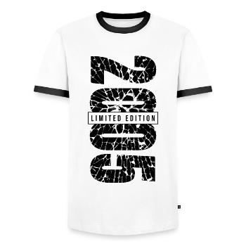 2005 Limited Edition Year of birth 2005 Grunge Decoration - Men's Ringer Shirt - white/black - Front - AI Model Female 172 light (172cm) & AI Model Male 178 dark (178cm)