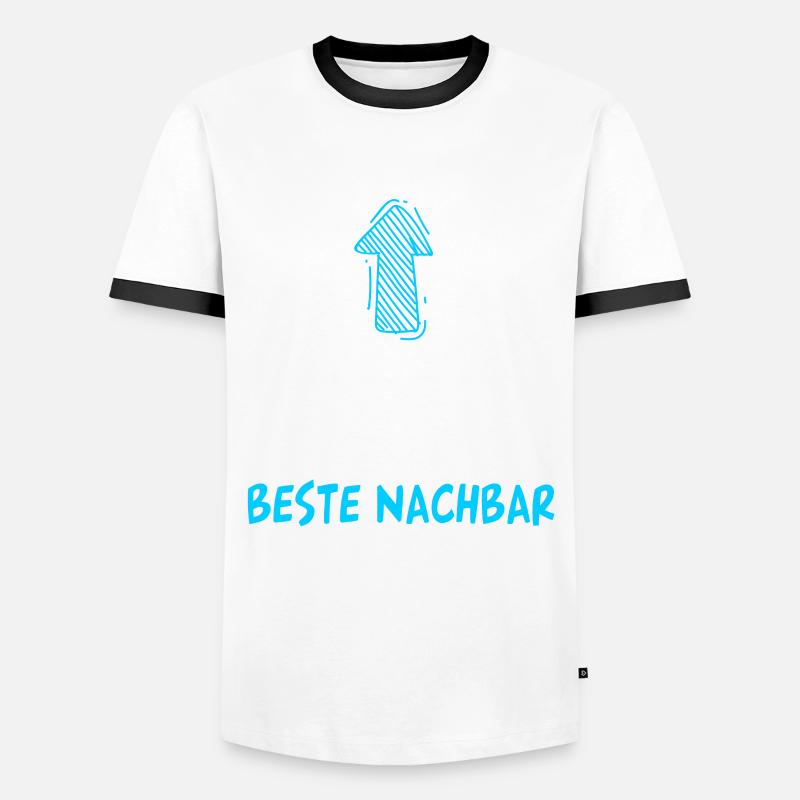 Bester Nachbar - Männer Kontrast-T-Shirt - Weiß/Schwarz