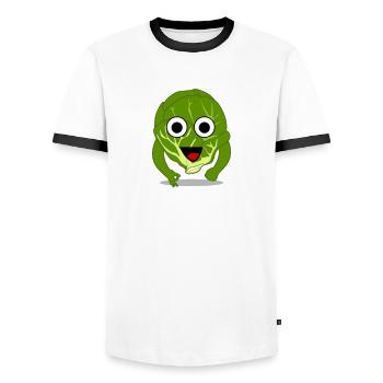 Rosenkohl Reingeschaut Vegan Veganer - Männer Kontrast-T-Shirt - Weiß/Schwarz - Vorne - AI Model Female 172 light (172cm) & AI Model Male 178 dark (178cm)