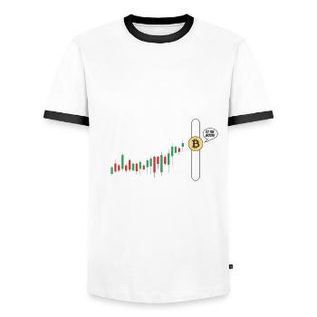 Kryptowährungshändler Crypto Coin Btc Graph - Männer Kontrast-T-Shirt - Weiß/Schwarz - Vorne - AI Model Female 172 light (172cm) & AI Model Male 178 dark (178cm)