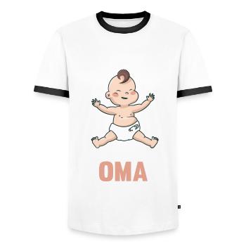 Aus dem Weg ich werde Oma - Männer Kontrast-T-Shirt - Weiß/Schwarz - Vorne - AI Model Female 172 light (172cm) & AI Model Male 178 dark (178cm)