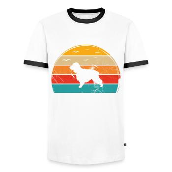 Cocker Spaniel Hund Hundeliebhaber Retro Geschenk - Männer Kontrast-T-Shirt - Weiß/Schwarz - Vorne - AI Model Female 172 light (172cm) & AI Model Male 178 dark (178cm)