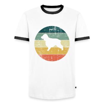 Cocker Spaniel Hund Hundeliebhaber Retro Geschenk - Männer Kontrast-T-Shirt - Weiß/Schwarz - Vorne - AI Model Female 172 light (172cm) & AI Model Male 178 dark (178cm)