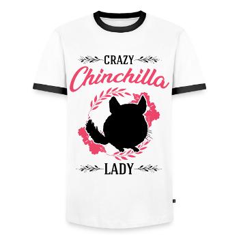Dame chinchilla folle - T-shirt contrasté Homme - blanc/noir - Devant - AI Model Female 172 light (172cm) & AI Model Male 178 dark (178cm)
