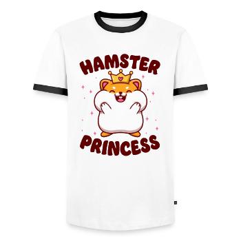 Hamster Hamster Princess - Men's Ringer Shirt - white/black - Front - AI Model Female 172 light (172cm) & AI Model Male 178 dark (178cm)