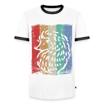 Hérisson - T-shirt contrasté Homme - blanc/noir - Devant - AI Model Female 172 light (172cm) & AI Model Male 178 dark (178cm)