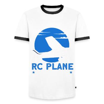 Model Making Model Airplane Model Airplane Gift - Men's Ringer Shirt - white/black - Front - AI Model Female 172 light (172cm) & AI Model Male 178 dark (178cm)