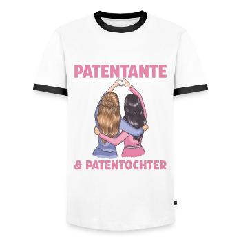 Patentochter Taufe Patenonkel Pate - Männer Kontrast-T-Shirt - Weiß/Schwarz - Vorne - AI Model Female 172 light (172cm) & AI Model Male 178 dark (178cm)