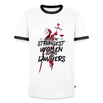 Young Lawyer Attorney Law Mom - Men's Ringer Shirt - white/black - Front - AI Model Female 172 light (172cm) & AI Model Male 178 dark (178cm)