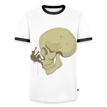 Bloc de crâne - T-shirt contrasté Homme - blanc/noir - Devant - AI Model Female 172 light (172cm) & AI Model Male 178 dark (178cm)