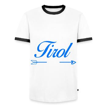 Tirol Wandern Urlaub Bergsteigen Tiroler - Männer Kontrast-T-Shirt - Weiß/Schwarz - Vorne - AI Model Female 172 light (172cm) & AI Model Male 178 dark (178cm)