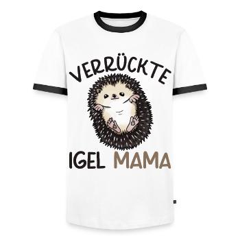 Lustiges Afrikanischer Weißbauchigel Igel Kostüm - Männer Kontrast-T-Shirt - Weiß/Schwarz - Vorne - AI Model Female 172 light (172cm) & AI Model Male 178 dark (178cm)