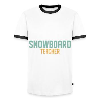 Snowboarder Snowboarden Snowboard - Männer Kontrast-T-Shirt - Weiß/Schwarz - Vorne - AI Model Female 172 light (172cm) & AI Model Male 178 dark (178cm)