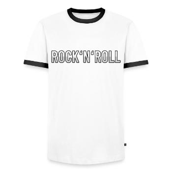 Rock n Roll - Männer Kontrast-T-Shirt - Weiß/Schwarz - Vorne - AI Model Female 172 light (172cm) & AI Model Male 178 dark (178cm)