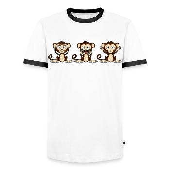 Betriebsrat Betriebsräte Betriebsrätin - Männer Kontrast-T-Shirt - Weiß/Schwarz - Vorne - AI Model Female 172 light (172cm) & AI Model Male 178 dark (178cm)