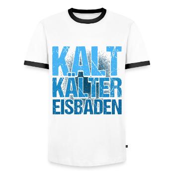 Eisbaden Kaltduscher Eisbader - Männer Kontrast-T-Shirt - Weiß/Schwarz - Vorne - AI Model Female 172 light (172cm) & AI Model Male 178 dark (178cm)
