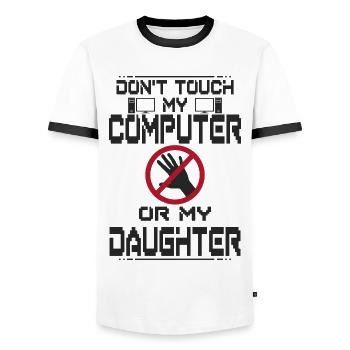 Fille d’ordinateur - T-shirt contrasté Homme - blanc/noir - Devant - AI Model Female 172 light (172cm) & AI Model Male 178 dark (178cm)