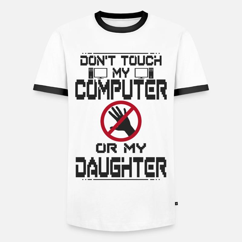 Computer Tochter - Männer Kontrast-T-Shirt - Weiß/Schwarz