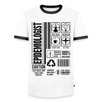 Journée des épidémiologistes - T-shirt contrasté Homme - blanc/noir - Devant - AI Model Female 172 light (172cm) & AI Model Male 178 dark (178cm)