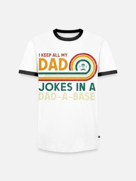 Jeg holder alle min fars vittigheder i ét - Herre kontrast-T-shirt - hvid/sort