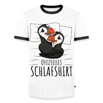 Puffin - Männer Kontrast-T-Shirt - Weiß/Schwarz - Vorne - AI Model Female 172 light (172cm) & AI Model Male 178 dark (178cm)
