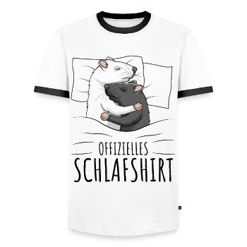 Ratten - Männer Kontrast-T-Shirt - Weiß/Schwarz - Vorne - AI Model Female 172 light (172cm) & AI Model Male 178 dark (178cm)