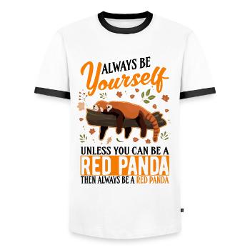 Always be yourself Unless you can be a Red Panda - Men's Ringer Shirt - white/black - Front - AI Model Female 172 light (172cm) & AI Model Male 178 dark (178cm)