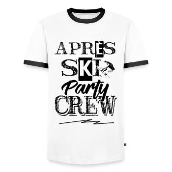 Apres Ski Crew - Männer Kontrast-T-Shirt - Weiß/Schwarz - Vorne - AI Model Female 172 light (172cm) & AI Model Male 178 dark (178cm)