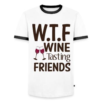 weine weintrinker weintrinkerin weinliebhaber wein - Männer Kontrast-T-Shirt - Weiß/Schwarz - Vorne - AI Model Female 172 light (172cm) & AI Model Male 178 dark (178cm)