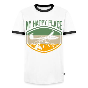 Planeur Planeur Planeur Planeur Planeur - T-shirt contrasté Homme - blanc/noir - Devant - AI Model Female 172 light (172cm) & AI Model Male 178 dark (178cm)
