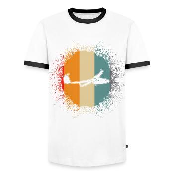 Glider Retro Glider - Men's Ringer Shirt - white/black - Front - AI Model Female 172 light (172cm) & AI Model Male 178 dark (178cm)