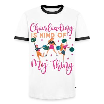 Cheer Cheerleading Cheerleading Is - Men's Ringer Shirt - white/black - Front - AI Model Female 172 light (172cm) & AI Model Male 178 dark (178cm)