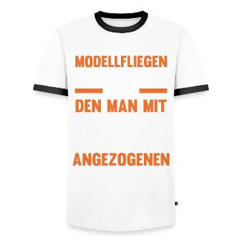 Modellfliegen Modellflieger Modellflug - Männer Kontrast-T-Shirt - Weiß/Schwarz - Vorne - AI Model Female 172 light (172cm) & AI Model Male 178 dark (178cm)