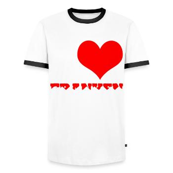 Franke I love Franconia - Men's Ringer Shirt - white/black - Front - AI Model Female 172 light (172cm) & AI Model Male 178 dark (178cm)