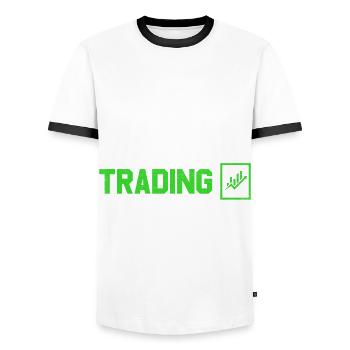 Eat Sleep Trading Repeat Trading Design For - Men's Ringer Shirt - white/black - Front - AI Model Female 172 light (172cm) & AI Model Male 178 dark (178cm)