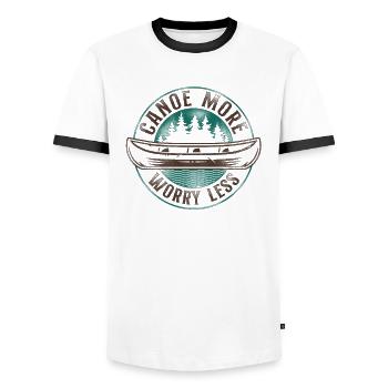 Canoe Canoeing Vintage Canoe More - Men's Ringer Shirt - white/black - Front - AI Model Female 172 light (172cm) & AI Model Male 178 dark (178cm)