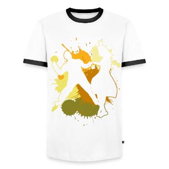 Boogie Woogie Dancers Dance Swing - Men's Ringer Shirt - white/black - Front - AI Model Female 172 light (172cm) & AI Model Male 178 dark (178cm)