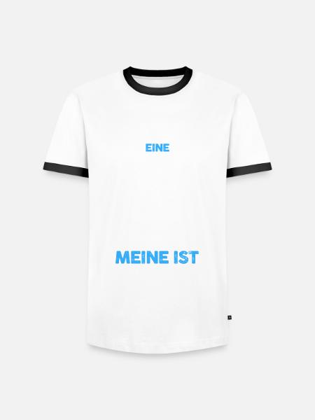 Wintersport Schlitten Rodeln - Männer Kontrast-T-Shirt - Weiß/Schwarz