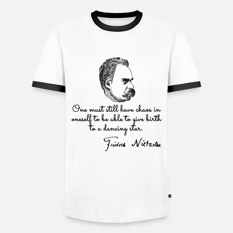 Philosopher nietzsche - Men's Ringer Shirt - white/black