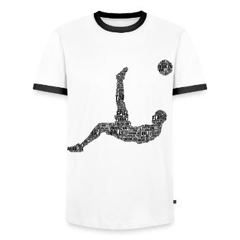Fußball - Männer Kontrast-T-Shirt - Weiß/Schwarz - Vorne - AI Model Female 172 light (172cm) & AI Model Male 178 dark (178cm)