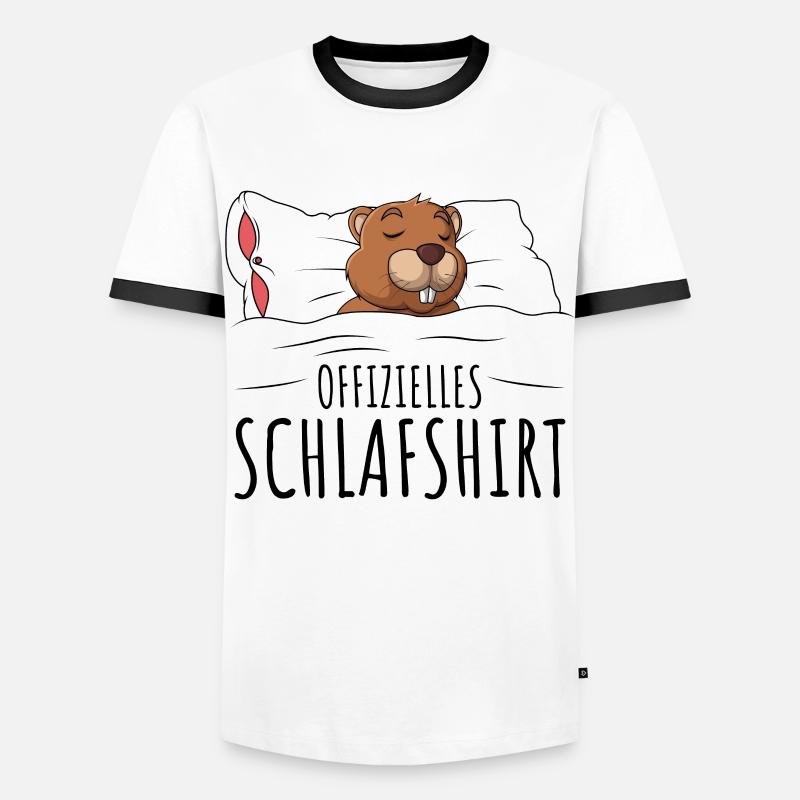 Biber - Männer Kontrast-T-Shirt - Weiß/Schwarz