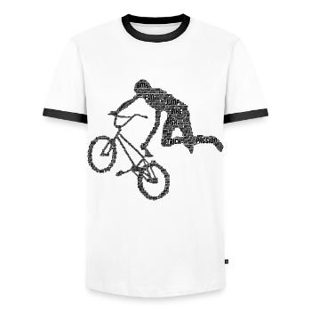 BMX - Men's Ringer Shirt - white/black - Front - AI Model Female 172 light (172cm) & AI Model Male 178 dark (178cm)