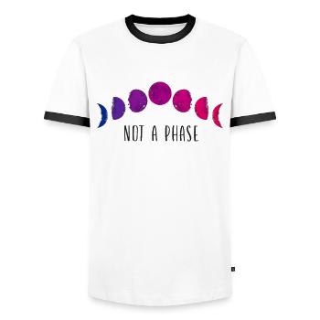 Bisexuel Bi Pride Flag Moon Pas Un - T-shirt contrasté Homme - blanc/noir - Devant - AI Model Female 172 light (172cm) & AI Model Male 178 dark (178cm)