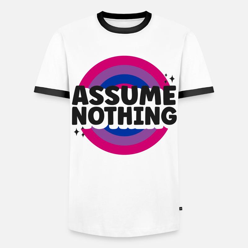 Bisexual Bi Pride Flag Assume - Männer Kontrast-T-Shirt - Weiß/Schwarz